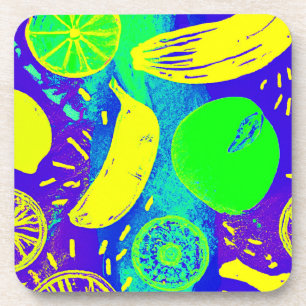 Dessous-de-verre Fruits expressifs Neon Color Art Motif