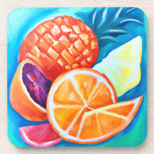 Dessous-de-verre Fruits tropicaux en néon coloré