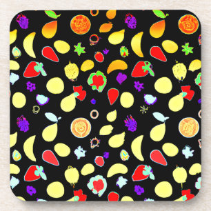 Dessous-de-verre Fruits tropiques néons éclatés