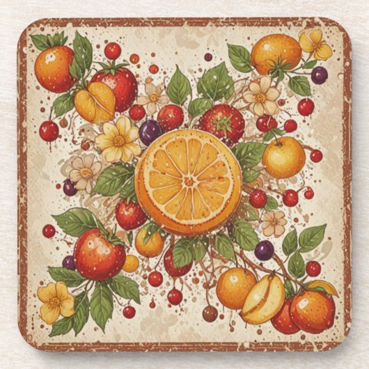 Dessous-de-verre Fruits vintages (Devant)