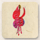 Dessous-de-verre Fuchsia abstraite aquarelle florale (Devant)