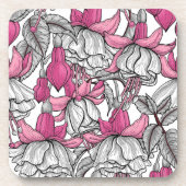 Dessous-de-verre Fuchsia en blanc et rose (Devant)