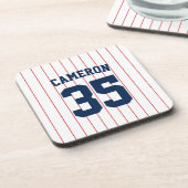 Dessous-de-verre Fully Editable Colors Baseball Jersey Stripes Name (Côté gauche)