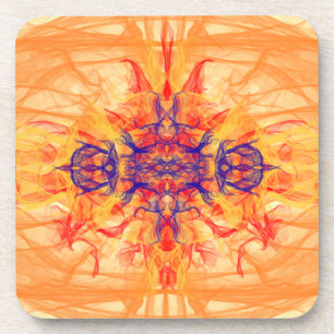 Dessous-de-verre FUMÉE D'ORANGE - Art Fractal - Coaster de boisson