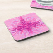 Dessous-de-verre FUMÉE ROSE - Art fractal moderne et abstrait - (Côté gauche)