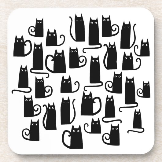 Dessous-de-verre Fun Chat Noir (Devant)