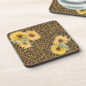 Dessous-de-verre Fun Leopard et tournesol Floral (Côté gauche)