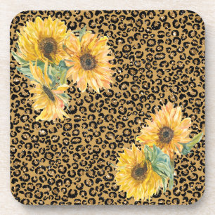 Dessous-de-verre Fun Leopard et tournesol Floral