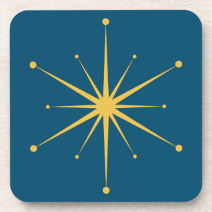 Dessous-de-verre Fun Midsiècle moderne Retro Starburst