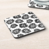 Dessous-de-verre Funky Black et blanc floral (Côté gauche)