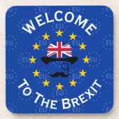 Dessous-de-verre Funky Blue Yellow Union européenne Brexit Art (Devant)