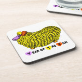 Dessous-de-verre Funky Yellow Ram Chinois Année Zodiac Anniversaire (Côté gauche)