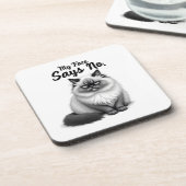 Dessous-de-verre Funny Cat Face Illustration – Minimal Cute Cat Art (Côté gauche)