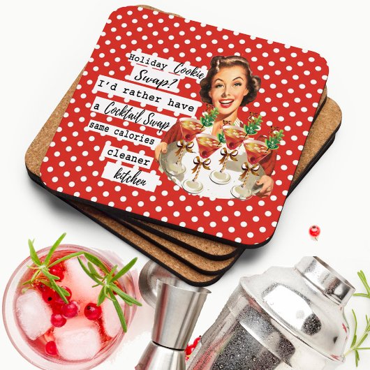 Dessous-de-verre Funny Christmas Coaster Retro Best Friend Cookie