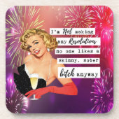 Dessous-de-verre Funny Christmas Coaster Retro Best Friend NYE (Devant)
