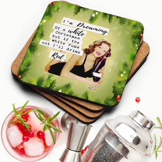 Dessous-de-verre Funny Christmas Coaster Retro Best Friend XMAS