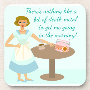 Dessous-de-verre Funny Death Metal Art Vintage Housewoman