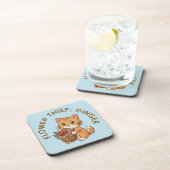 Dessous-de-verre Funny Ginger Cat Flower Thief | Plastic Coaster (Côté Droit)