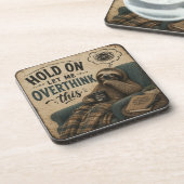 Dessous-de-verre Funny Sloth Hold On Let Me Overthink This | Rustic (Côté gauche)