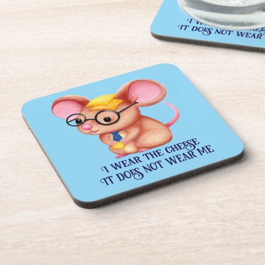 Dessous-de-verre Furry Cheese Man Business Mouse Tie Glasses Nerdy (Côté gauche)