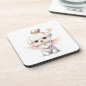 Dessous-de-verre Furry Joy : Angel Wing Maltese Chig Puppy Cadeau (Côté gauche)