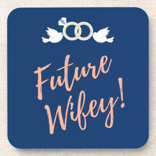 Dessous-de-verre Futurs Inséparables Wifey en bleu profond