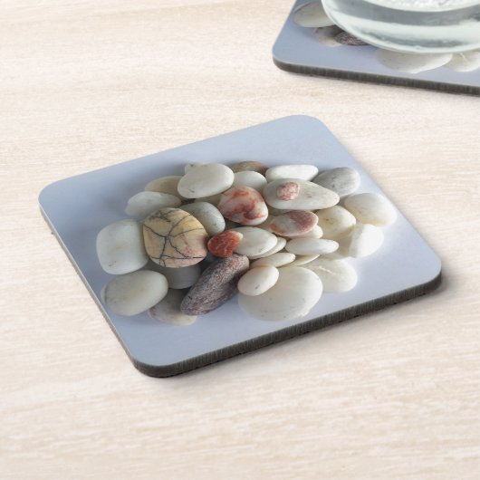 Dessous-de-verre galets blancs (Côté gauche)