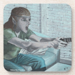 Dessous-de-verre Gamer Vidéo Elven Imaginaire Plastic Drink Coaster