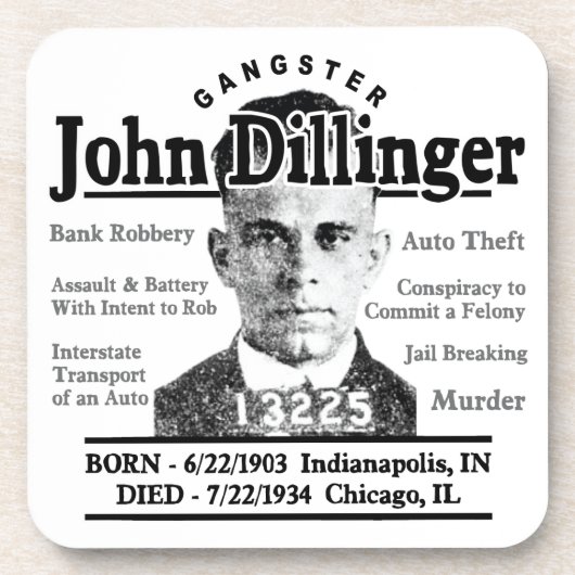Dessous-de-verre Gangster John Dillinger (Devant)