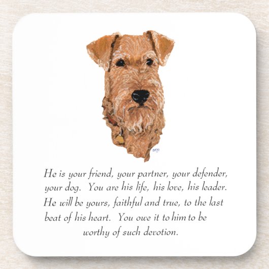 Dessous-de-verre Garde-mémoire Terrier Irlandais - Mâle (Devant)