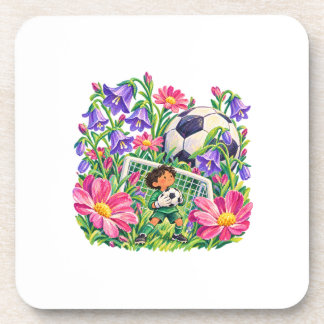 Dessous-de-verre Gardien de but de football floral violet rose Cade