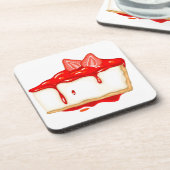 Dessous-de-verre Gâteau au fromage aux fraises délicieux (Côté gauche)