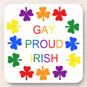 Dessous-de-verre Gay Fier Irlandais LGBT Rainbow Shamrocks