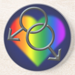 Dessous de verre gay pride Rainbow Love Boire des 