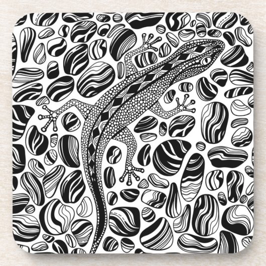 Dessous-de-verre Gecko et galets (Devant)