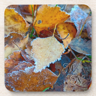 Dessous-de-verre Gelée cristalline d'automne Feuilles botaniques to