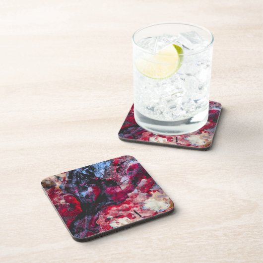 Dessous-de-verre Géode cristal Red Agate Abstrait (Côté Droit)