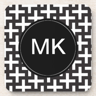 Dessous-de-verre Géométrie noir et blanc