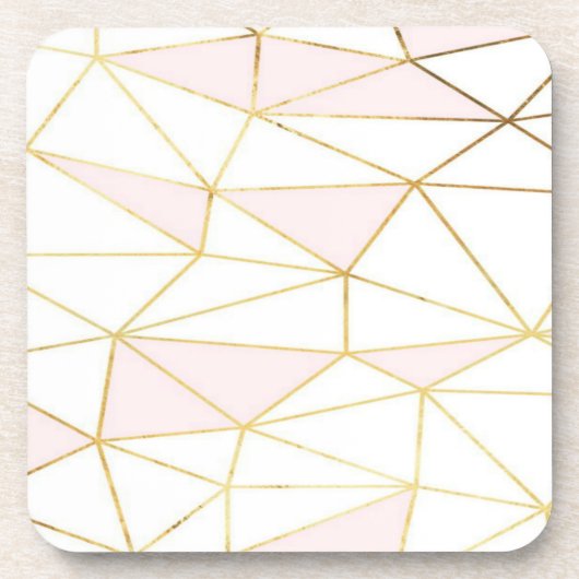 Dessous de verre géométriques d'or rose (Devant)
