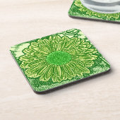 Dessous-de-verre Gerbera Daisy Block Imprimer - vert citron (Côté gauche)
