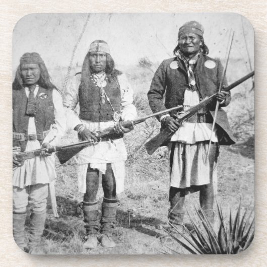 Dessous-de-verre Geronimo et trois de ses guerriers d'Apache, 1886 (Devant)