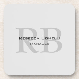 Dessous-de-verre Gestionnaire de monogrammes gris blanc arrondi