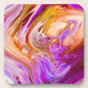 Dessous-de-verre Gibier Red Purple Acrylic Flow Art