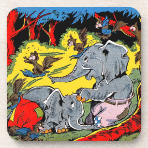 Dessous-de-verre Giggle Animal Elephant Vintage Comics