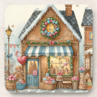 Dessous-de-verre Gingerbread Bakery House Shop 3 beverage coaster