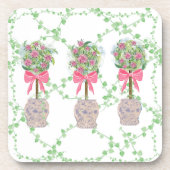 Dessous-de-verre GingerJars Jar treillis Green Topiary Roses (Devant)