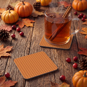 Dessous-de-verre Gingham à carreaux classique citrouille automne