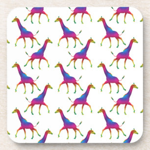 Dessous-de-verre Giraffe de couleur arc-en-ciel