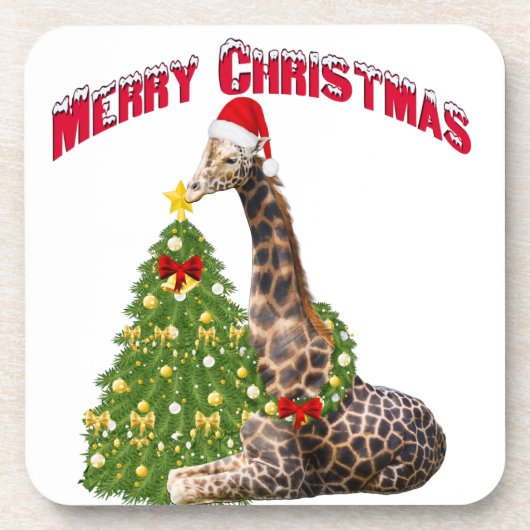 Dessous-de-verre Giraffe de Noël (Devant)