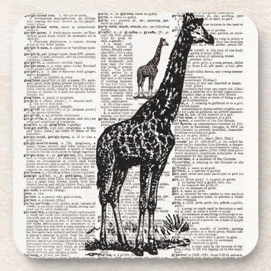Dessous-de-verre Giraffe Dictionnaire Art (Devant)